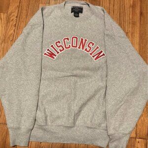 Men’s XL Vintage Champion University Of Wisconsin Madison Embroidered Crewneck